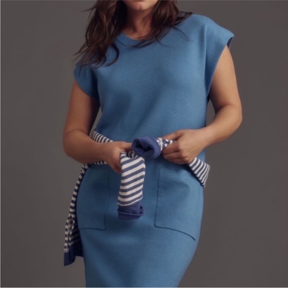 New! Anthropologie Maeve Muscle Column Midi Dress NWT - Picture 2 of 5